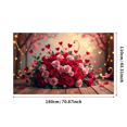 thumbnail image 1 of Valentine's Day Heart Love Backdrop Banner Romantic Flower Design Wedding Photo Props Party Decorations Background Event Display, 1 of 4
