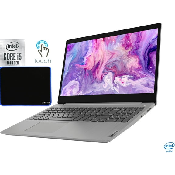 2020 Lenovo IdeaPad 3 15" HD Touch Screen Laptop, Intel 10th Gen Dual-Core i5-1035G1 CPU, 12GB DDR4 RAM, 256GB PCI-e SSD, Webcam, WiFi 5, Bluetooth, Windows 10 S Platinum Grey
