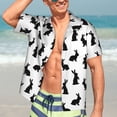 thumbnail image 5 of KLL Men's Hawaiian Shirt Short Sleeve Button Down Beach Shirts-Black Rabbit, 5 of 5