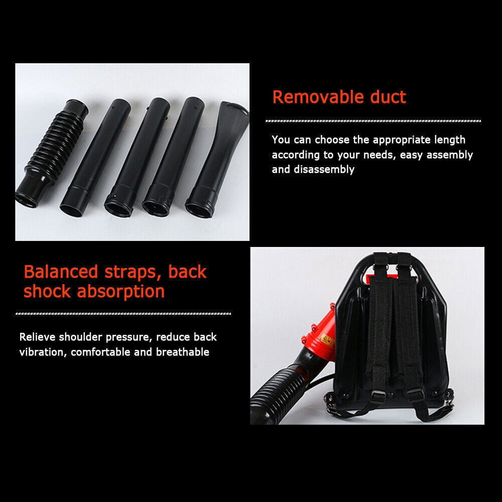 Commercial Gas Leaf Blower Backpack 2 Strokes 42.7CC Grass Lawn Blower 6800r/min