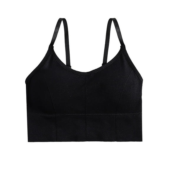 Eashery Womens Plus Size Sports Bra Adjustable Padded Yoga Bra Comfy Womens Bra Black One Size