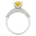 thumbnail image 4 of Clara Pucci 14K White Gold 2.63 Simulated Yellow Diamond Engraveable Engagement Ring + Wedding Band Set, 4 of 7