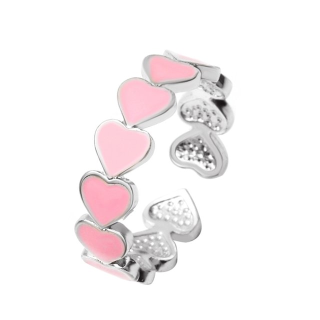 Y Anillo Ajustable Abertura De Moda En Forma De Corazón Para Mujeres Anillo Redondo Joyería Para Niñas Anillos