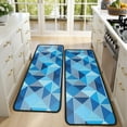 thumbnail image 4 of Kitchen Rugs Sets Of 2,Blue Geometric Pattern Anti Fatigue Kitchen Mat Rugs Non Slip Washable,Decorative Kitchen Floor Mats for Kitchen,Sink,Laundry,17"x47"+17"x47", 4 of 5