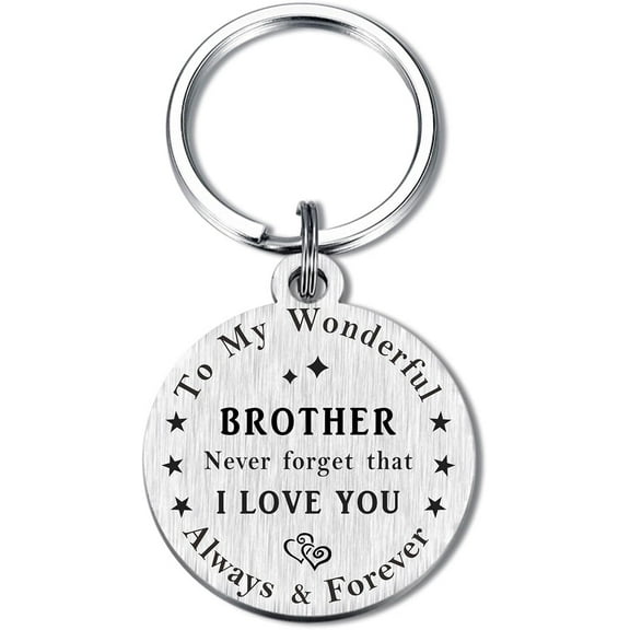 Brother Keychain: Little Brother Gift from Sister, Best Birthday Gift for Men