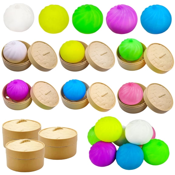 TOYOUME Glitter Dumpling Squishy, Dumplings Stress Balls Fidget Sensory Toys,1PC,Random Color, Multicolor