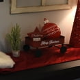 thumbnail image 3 of Metal Red Merry Christmas Mini Kids Wagon Rolling Kid Toy Cart Holiday Seasonal Home Decor, 3 of 4