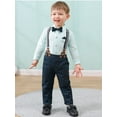 thumbnail image 3 of WESIDOM Toddler Infant Boy Suits Formal Outfit Romper Hat Pants Bowtie Set 3-24M 4pcs Cotton Fabric, 3 of 8