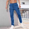 thumbnail image 2 of Mens Cargo Pants Lightweight Baggy Drawstring Athletic Joggers Breathable Quick Dry Outdoor Hiking Pants Zipper Pockets, 2 of 9