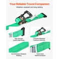 thumbnail image 6 of Wheel Chock Tie Down Kit with Buckle 4380 lbs Break Strength 1460 lbs Working Load for Motorcycle ATV UTV Trailer Car E Hooks, 6 of 6