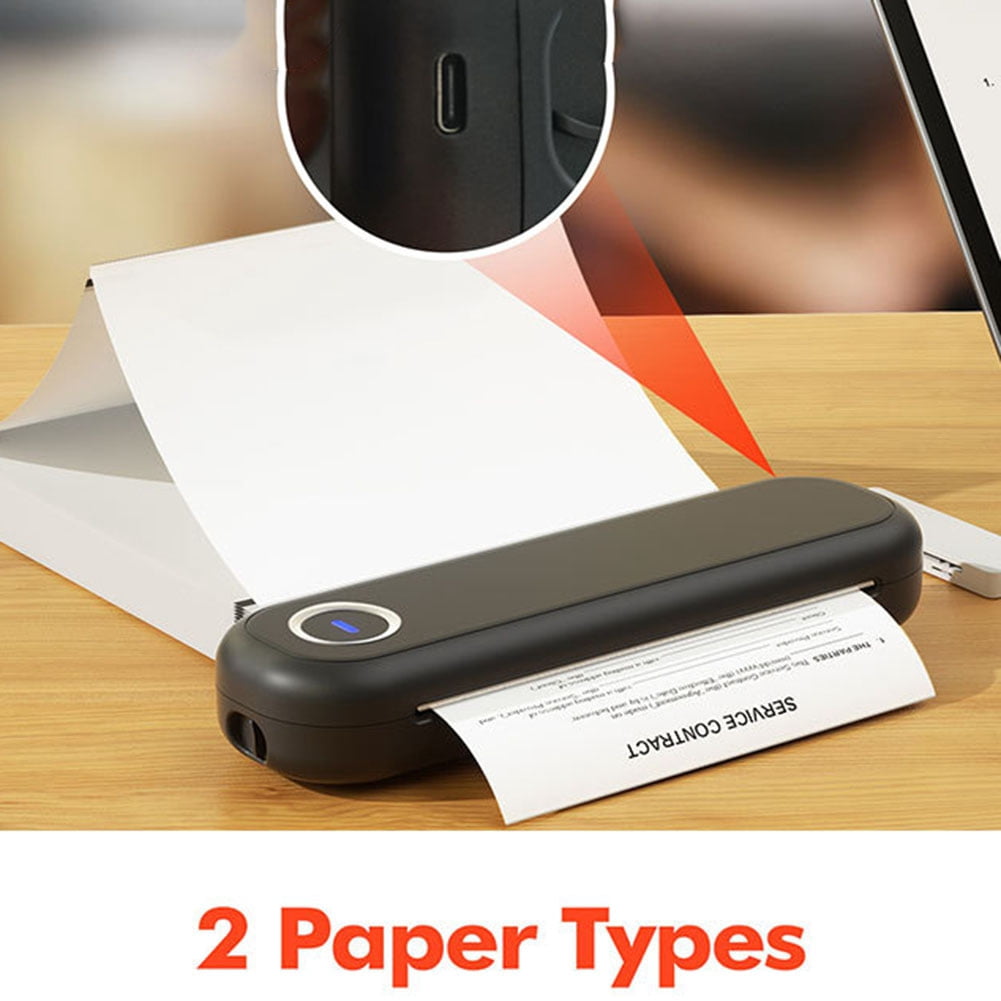 Portable A4 Thermal Printer Tattoo Inkless Printer Bluetooth for Learning Assistance Scrapbook White
