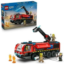 LEGO City Airport Fire Truck Kids Building Toy - Pretend Play Emergency Vehicle for Boys & Girls, Ages 7  - Fire Engine Toy W/ 4 Firefighter Minifigures - Gift Idea for Birthdays - 60499