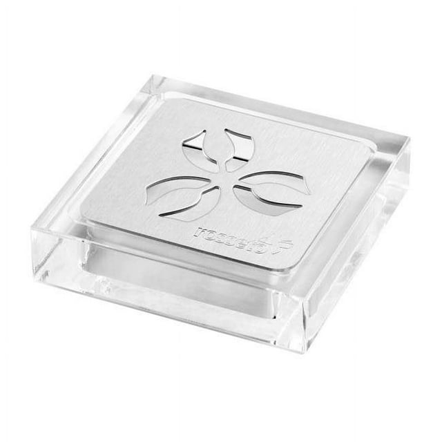 Rosseto LD158 Iris Square Acrylic Beverage Dispenser Drip Tray with Stainless Steel Insert