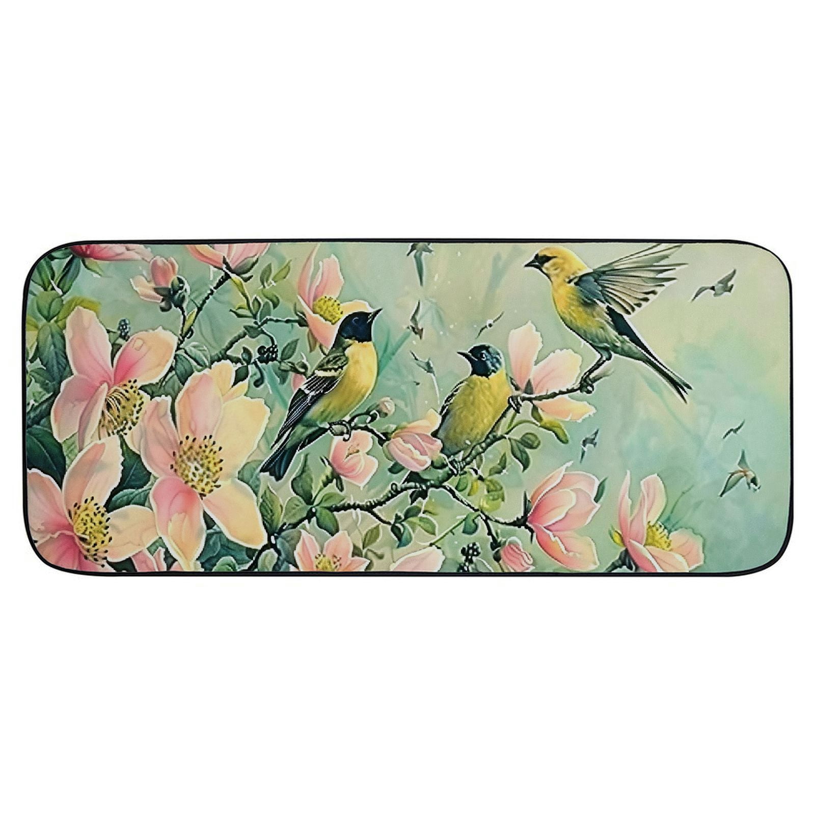 Heduofu Crowded Dogwood Doormat – Decorative Door Mat, Door Mat with Non-Slip Rubber Backing, Easy Cleaning, Traps Dirt, for Entry, Patio, Garage 19.68*47.24 in
