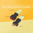 thumbnail image 3 of 2Pcs / Set Wireless T Plug Male Female to Mini Tamiya Connector Adapter Deans Connector, 2pcs Connctor RC Accessory Large Style Cable Wire Converter Replacement, 3 of 9