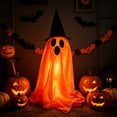 thumbnail image 4 of Light Up Halloween Ghost Figurines Set, Dual Color LED Glowing Freestanding Fabric Decor, for Yard Porch Lawn Halloween Party Indoor Outdoor Decoration, 4 of 6