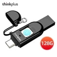 thumbnail image 2 of Labymos ThinkPlus 128 Go Double Port Empreinte Digitale Clé USB Cryptée avec Type-C & USB 3.0 pour Mobile, Tablette et PC - TFU301 Noir, 2 of 7
