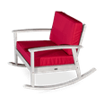 thumbnail image 2 of Indoor Outdoor Rocking Chair, Eucalyptus Rocker Recliner Chair with Cushions for Bedroom Garden and Porch, Silver Gray Finish, Burgundy Cushions, 2 of 5