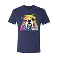 thumbnail image 2 of Wild Bobby Dean Russo Neon Colorful Pug Dog The Bulldog Dog Lover Men Premium Tri Blend Tee, Vintage Navy, Small, 2 of 5