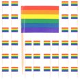 thumbnail image 4 of CIMAXIC 150 Pcs Mini Wooden Toothpicks National Flag Toothpicks Cupcake Dessert Appetizer Toppers Small Sticks Flags Picks for Celebration Cocktail (Rinbow Color),1.18"X0.08"X2.56", 4 of 4
