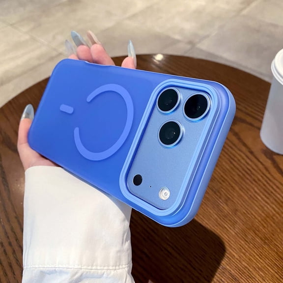 Magnetic Case For iPhone 18 Pro, Hybrid PC TPU Slim Translucent Matte Back Compatible with MagSafe, Shockproof Protective Phone Cover with Raised Camera Edge For iPhone 18 Pro,Skyblue