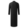 thumbnail image 4 of XDZJLR Mens Shirts Middle Arabic Style Long Button Muslim Robe Long Sleeve Robe Side Slit Robe Button Pocket Robe Shirts for Men, 4 of 5