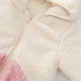 thumbnail image 7 of Cuzibr Kids Coats Thermal Fuzzy Cute Animal Character Windproof Hooded Wool Coat Solid Full Zip Up Long Sleeve Jackets Winter Outwear,White,3-4 Years, 7 of 7