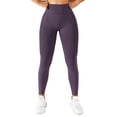 thumbnail image 1 of Leggings de yoga para mujer, medias deportivas informales de cintura alta elástica de secado rápido para correr y entrenar, color morado S, 1 of 6