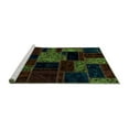 thumbnail image 2 of Ahgly Company Machine Washable Indoor Square Patchwork Turquoise Blue Transitional Area Rugs, 8' Square, 2 of 4