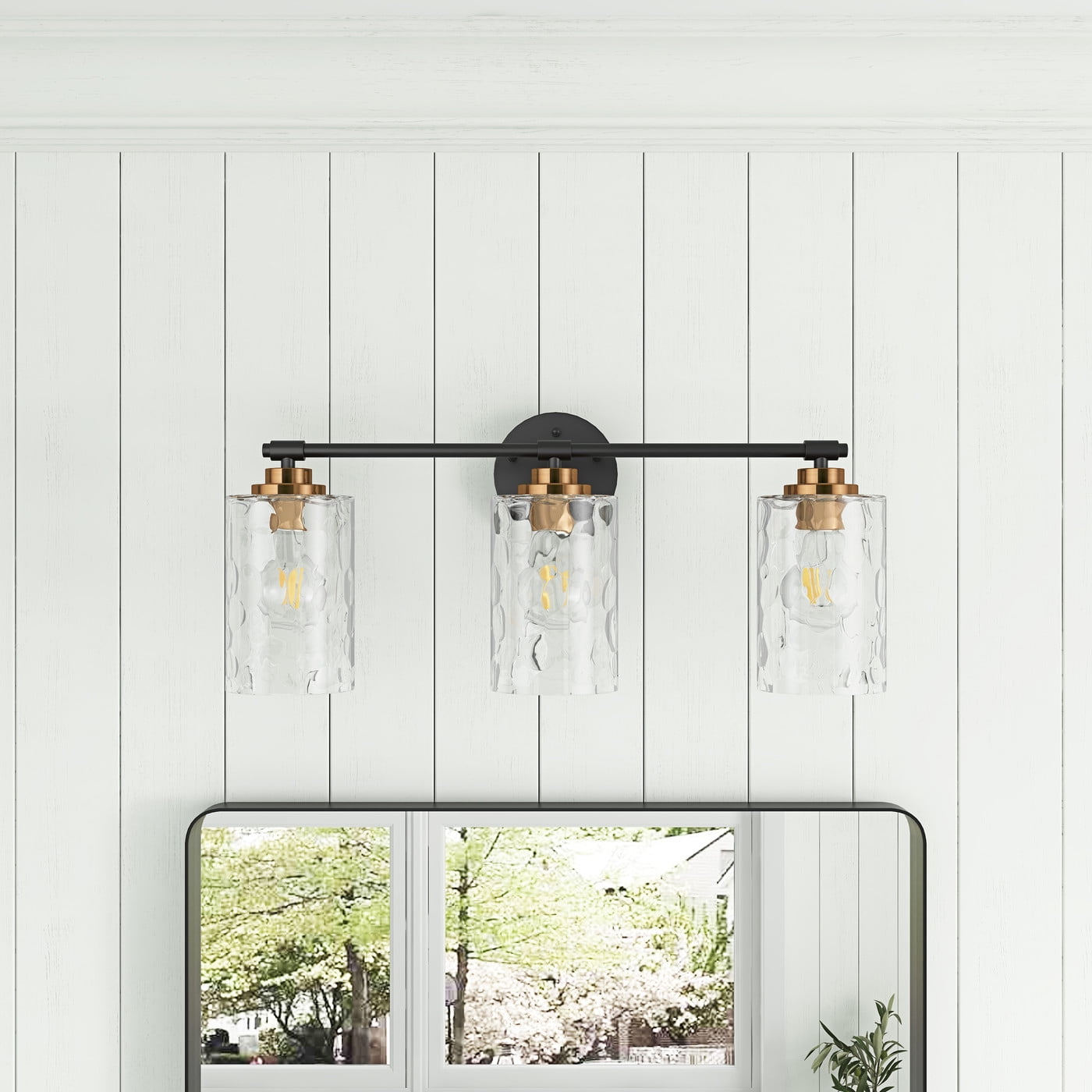 Aiwen 3-Light Stunning Vanity Light Modern Wall Sconce with Crystal Shade Rustic Bathroom Light Fixture over Mirror