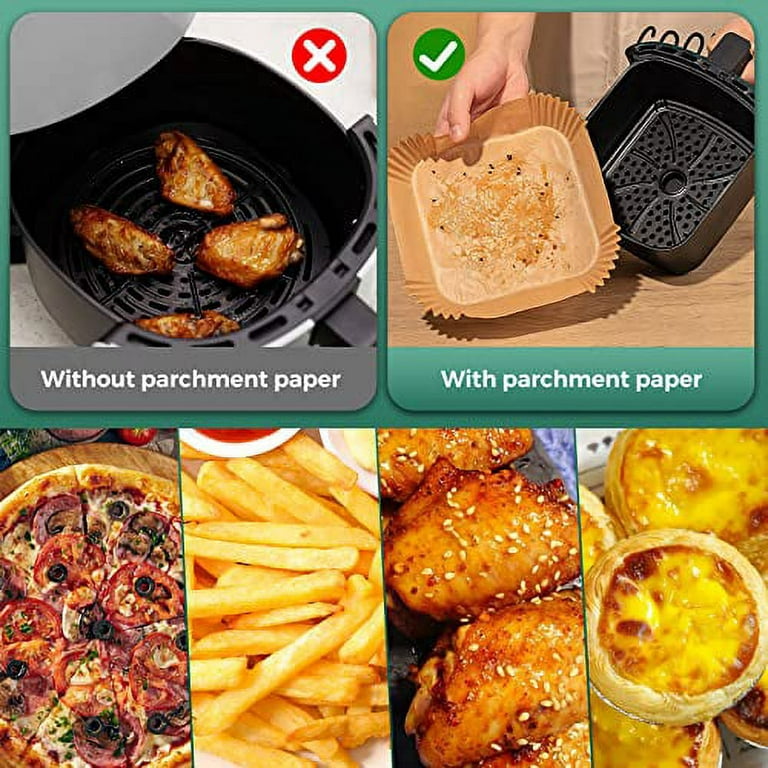 Air Fryer Liners, Air Fryer Disposable Paper Liner Square, Non