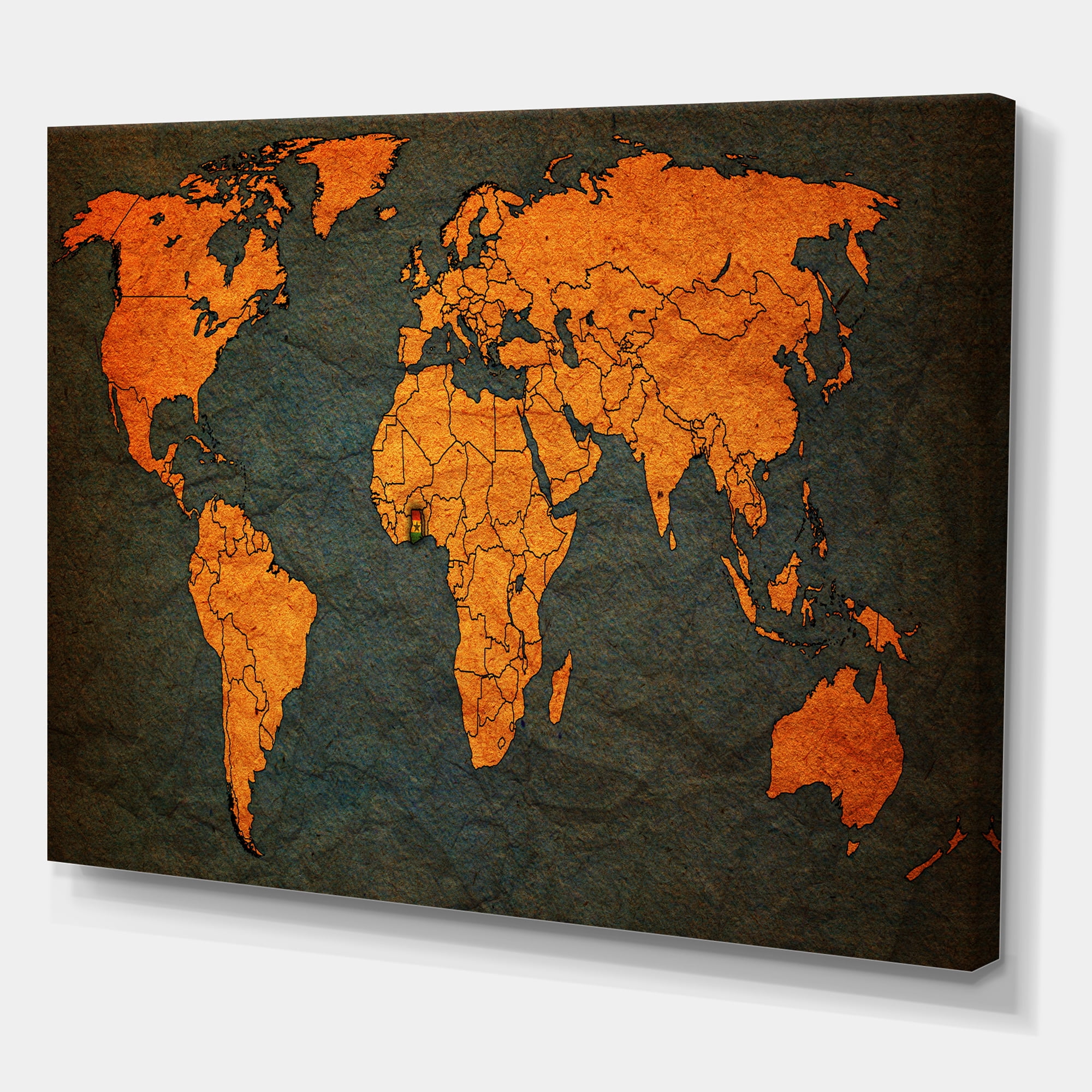 Designart ' Ancient World Map of Africa ' Vintage Canvas Wall Art Print