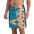 thumbnail image 2 of Kll Shells And Starfish Men'S Casual Summer Beach Shorts Hawaiian Shorts With Pockets-3x-Large, 2 of 9