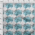 thumbnail image 2 of oneOone Cotton Poplin Teal Blue Fabric Text|Leopard Skin & Texture Watercolor Dress Material Fabric Print Fabric By The Yard 42 Inch Wide, 2 of 4