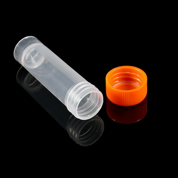 Yosoo 10pcs 5ml tubes à essai gelés en plastique flacon à vis joint bouchon  pack contenant avec joint en silicone, tube de laboratoire, flacon en