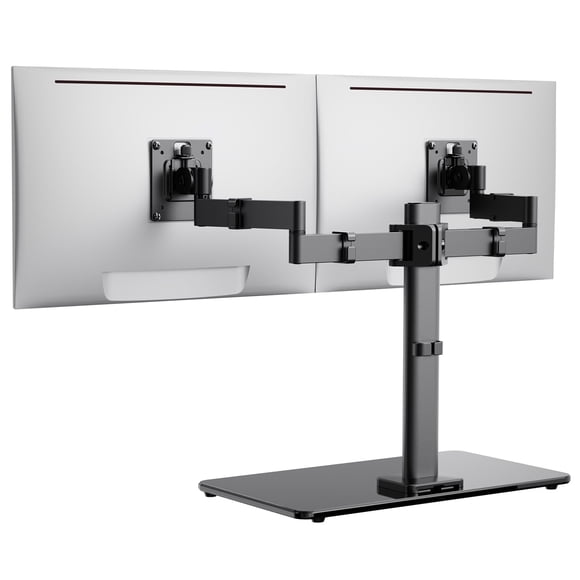 ErGear Freestanding Dual Monitor Stand for 17 to 32 Inch Screens, Computer Monitor Mount for 2 Screens, Dual Monitor Arm with Tempered Glass Base, VE