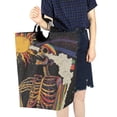 thumbnail image 4 of Yayeee Freestanding Laundry Hamper with Handle Collapsible Large Storage Basket for Clothes, Colorful Skeleton with Cloud, 4 of 7