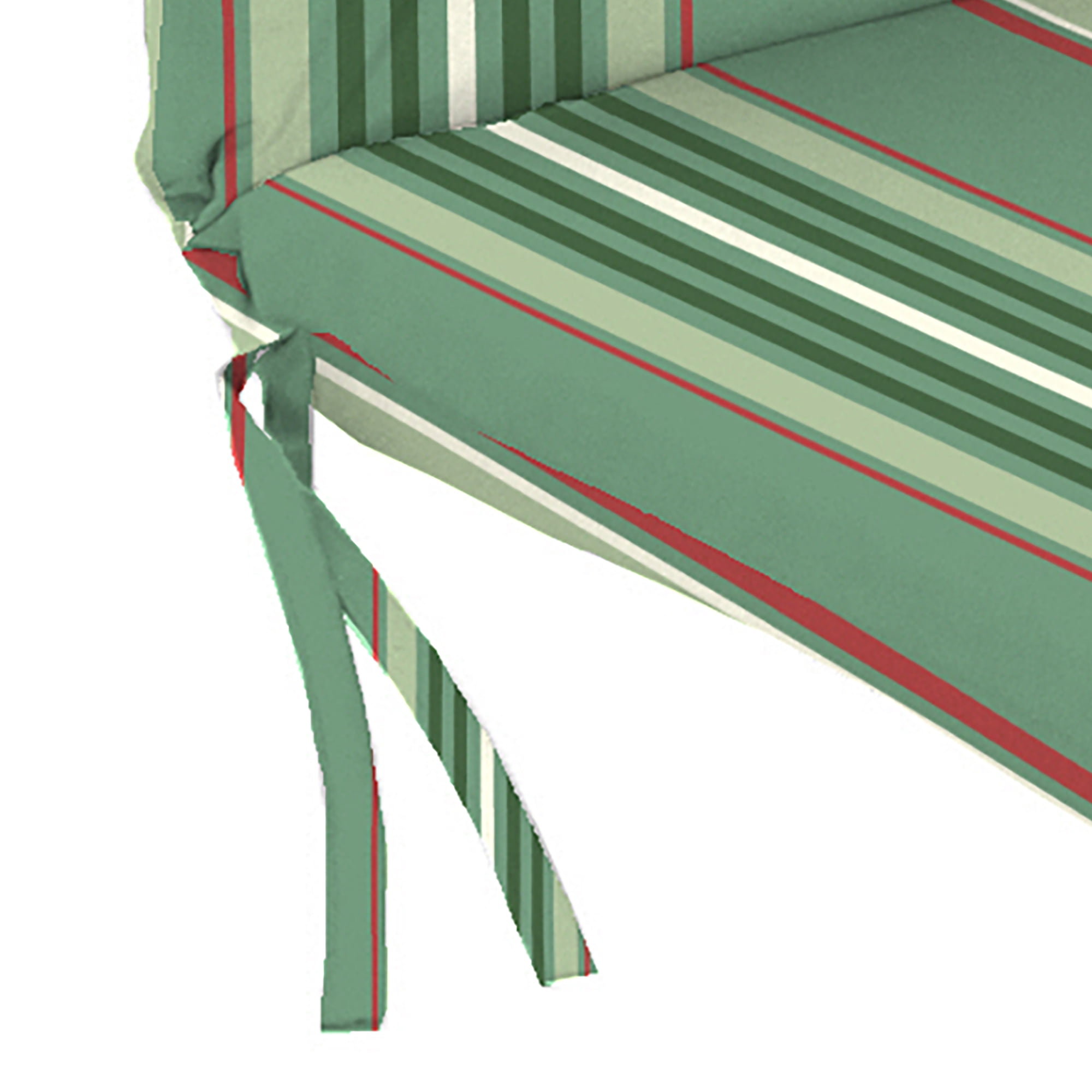 Jordan Manufacturing 50.5" x 19" Juanita Almond Green Stripe Rectangular Outdoor Adirondack Chair Cushion with Ties