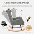 thumbnail image 3 of FIRLZY Rocking Chair Nursery, Teddy Upholstered Rocker Glider Chair with High Backrest, Adjustable Headrest & Pocket, Comfy Glider Chair for Nursery, Bedroom, Living Room, Offices, Gray, 3 of 16