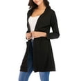thumbnail image 5 of SHCKE Women's Long Sleeve Cardigans Casual Open Front Cardigan Shirt Lightweight Breathable Kimono Cardigans with Pockets Black, 5 of 7