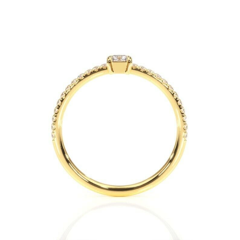 HeartsAndYou 1.5ct Princess Cut Moissanite Engagement Ring for Women Accents Solitaire 18k Yellow Gold Over Silver