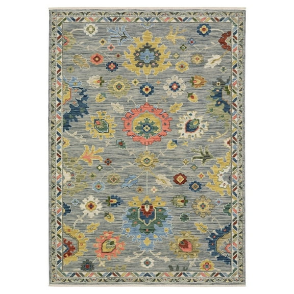 Oriental Weavers Lucca Wool Blend Area Rug - 2888G - 6'7" x 9'6" - in Gray/ Multi - Vintage Inspired, Wool Blend, Dining, Living Room Rug