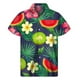 thumbnail image 4 of Camisa hawaiana con estampado de sandía tropical para hombre, camisas hawaianas con estampado de frutas en 3D, blusas de verano con botones y solapa de manga corta, 4 of 5
