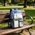thumbnail image 2 of Backpack Large Clear PVC Heavy Duty Stadium Approved Transparent See Through Multi-Compartment 16.5in College Travel Book Bag by MPOISVA, 2 of 7