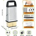 thumbnail image 2 of Graters for Kitchen,4 In1 Stainless Steel Cheese Grater,Multi-Function 4-Sided Cheese Grater Stainless Steel with Strong Grip and Sharp,with Easy Grip Handle & Non-Slip Base, 2 of 6