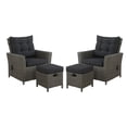 thumbnail image 1 of Asti Wicker / Rattan Set with Two Reclining Chairs and Two Ottomans in Gray, 1 of 3