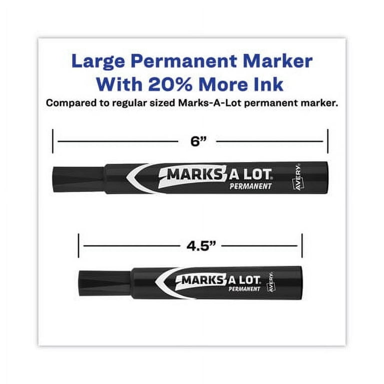 MARKS A LOT Large Desk-Style Permanent Marker, Broad Chisel Tip, Black, Dozen (8888) MARKS A LOT Large Desk-Style Permanent Marker, Broad Chisel Tip, Black, Dozen (8888)