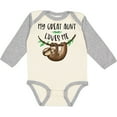 thumbnail image 3 of Inktastic My Great Aunt Loves Me Cute Sloth and Baby Boys or Girls Long Sleeve Baby Bodysuit, 3 of 5