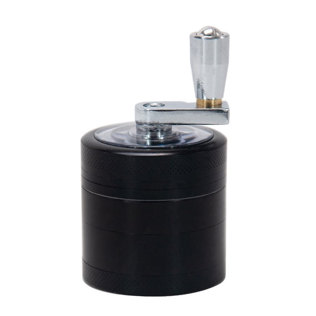Molinillo de manivela negro de Metal de aleación de Zinc de 3 uds con cubierta superior transparente para moler y mezclar hierbas y especias