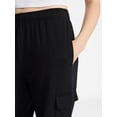 thumbnail image 4 of No Boundaries French Terry Cargo Pants, 30" Inseam, Women's XXS-XXL, 4 of 5